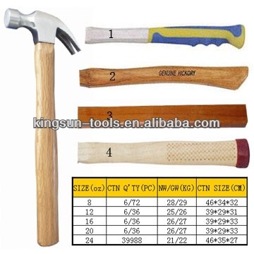 claw hammer with wooden handle